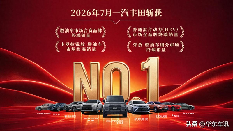 一汽丰田7月销量强势斩获四个“第一”  —— 8月重磅推出“0保宝”，四重礼遇同步落地